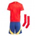 Maillot de foot Espagne Domicile vêtements enfant Europe 2024 Manches Courtes (+ pantalon court)